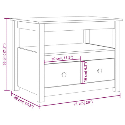 Salontafel 7X49X55 Cm Massief Grenenhout Zwart