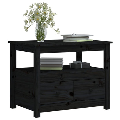 Salontafel 7X49X55 Cm Massief Grenenhout Zwart