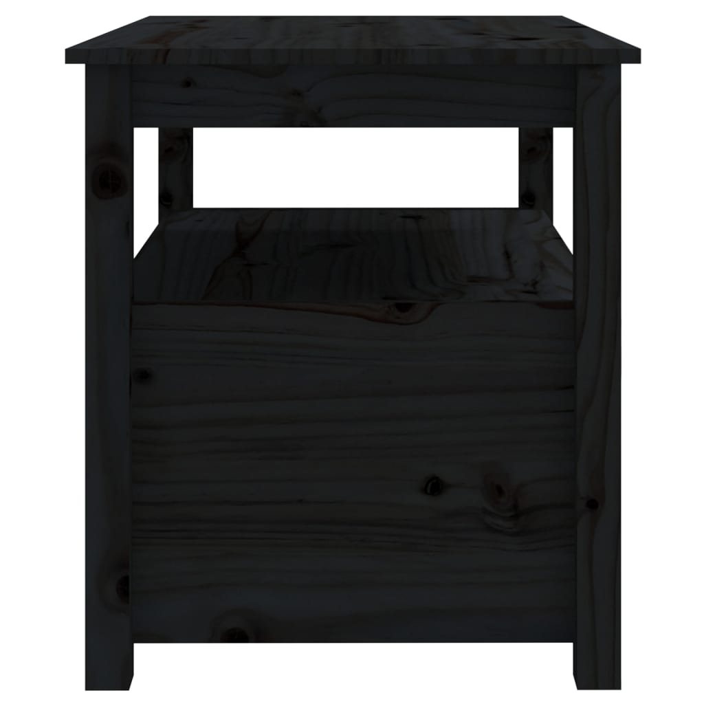 Salontafel 7X49X55 Cm Massief Grenenhout Zwart