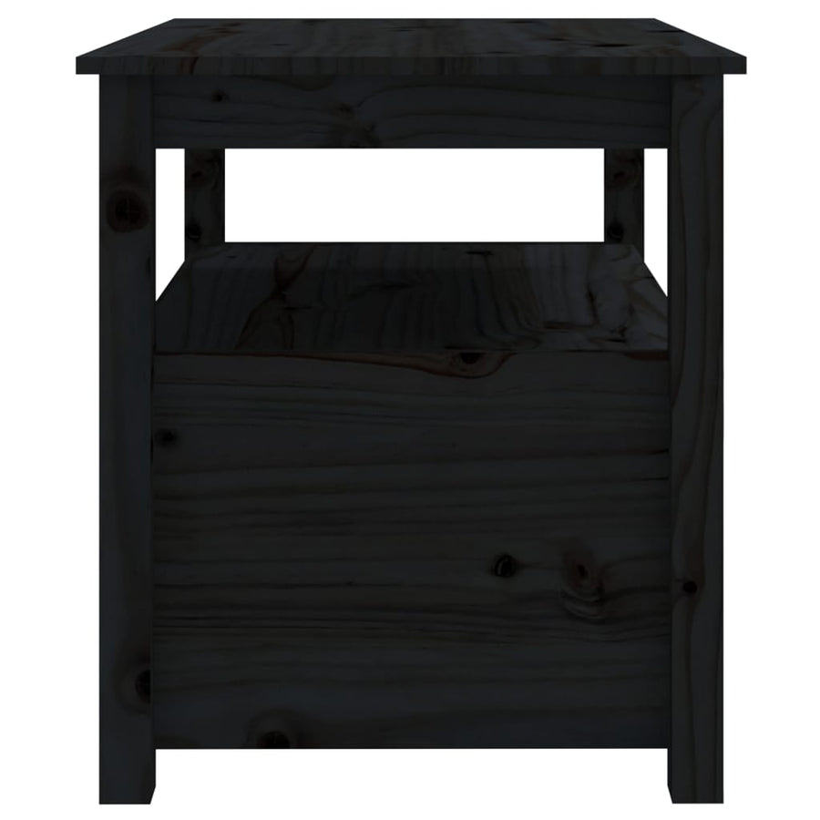 Salontafel 7X49X55 Cm Massief Grenenhout Zwart