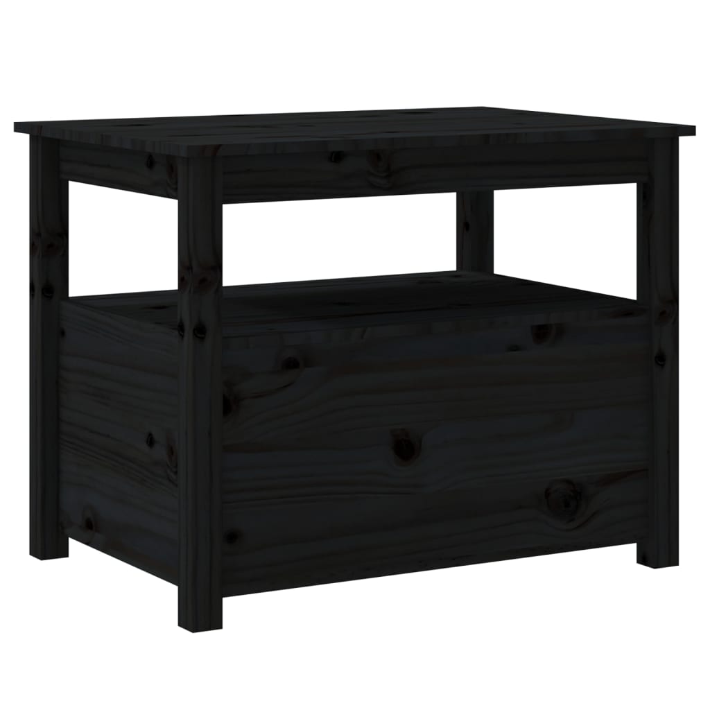 Salontafel 7X49X55 Cm Massief Grenenhout Zwart