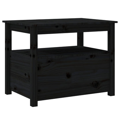 Salontafel 7X49X55 Cm Massief Grenenhout Zwart