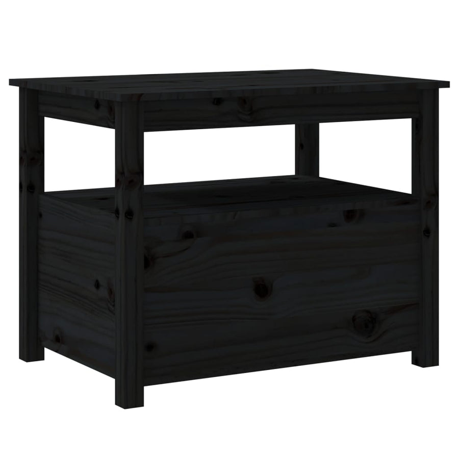 Salontafel 7X49X55 Cm Massief Grenenhout Zwart