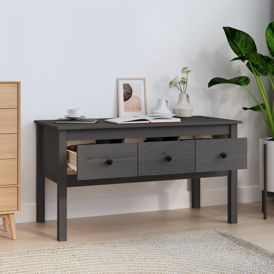 Salontafel 02X49X55 Cm Massief Grenenhout Grijs