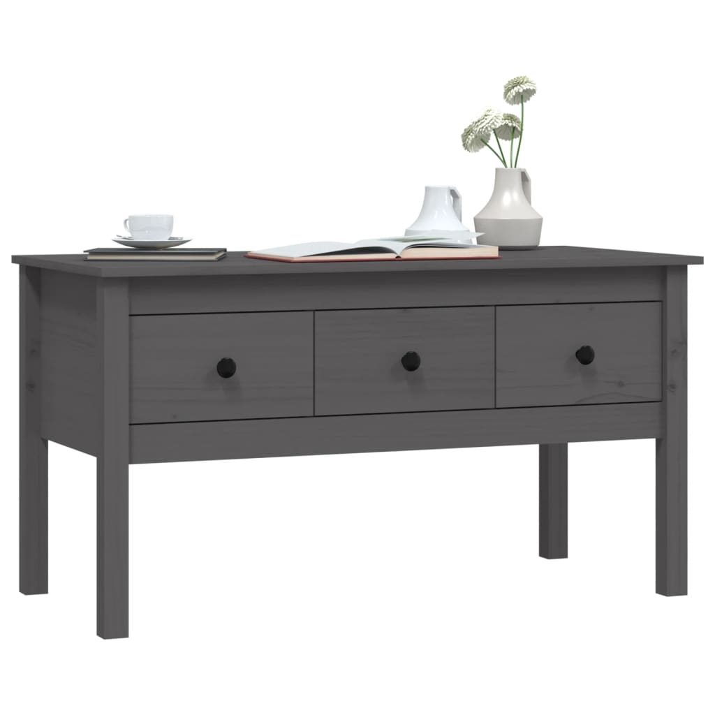 Salontafel 02X49X55 Cm Massief Grenenhout Grijs