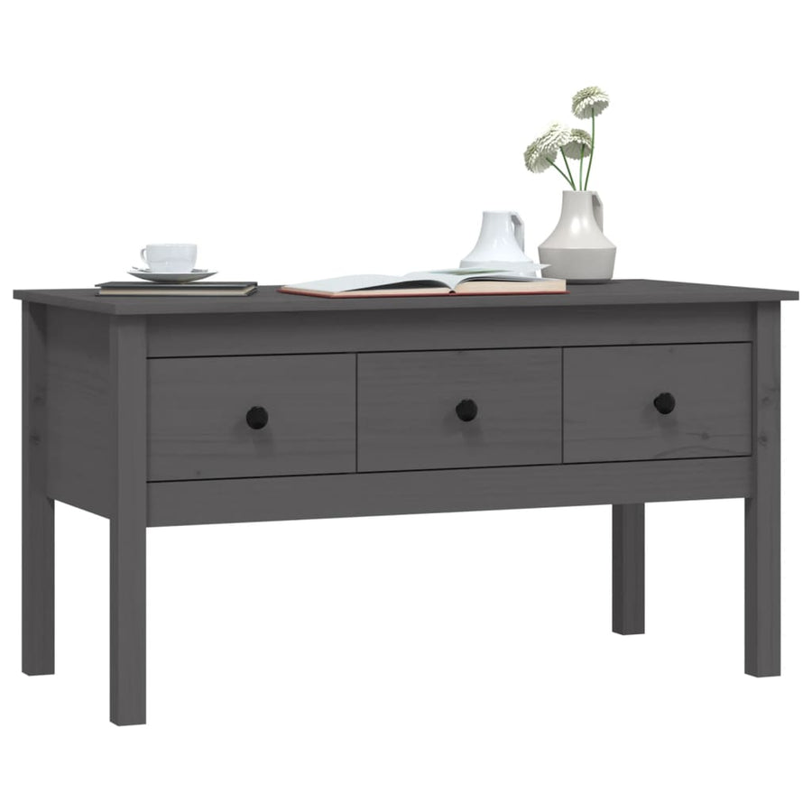 Salontafel 02X49X55 Cm Massief Grenenhout Grijs