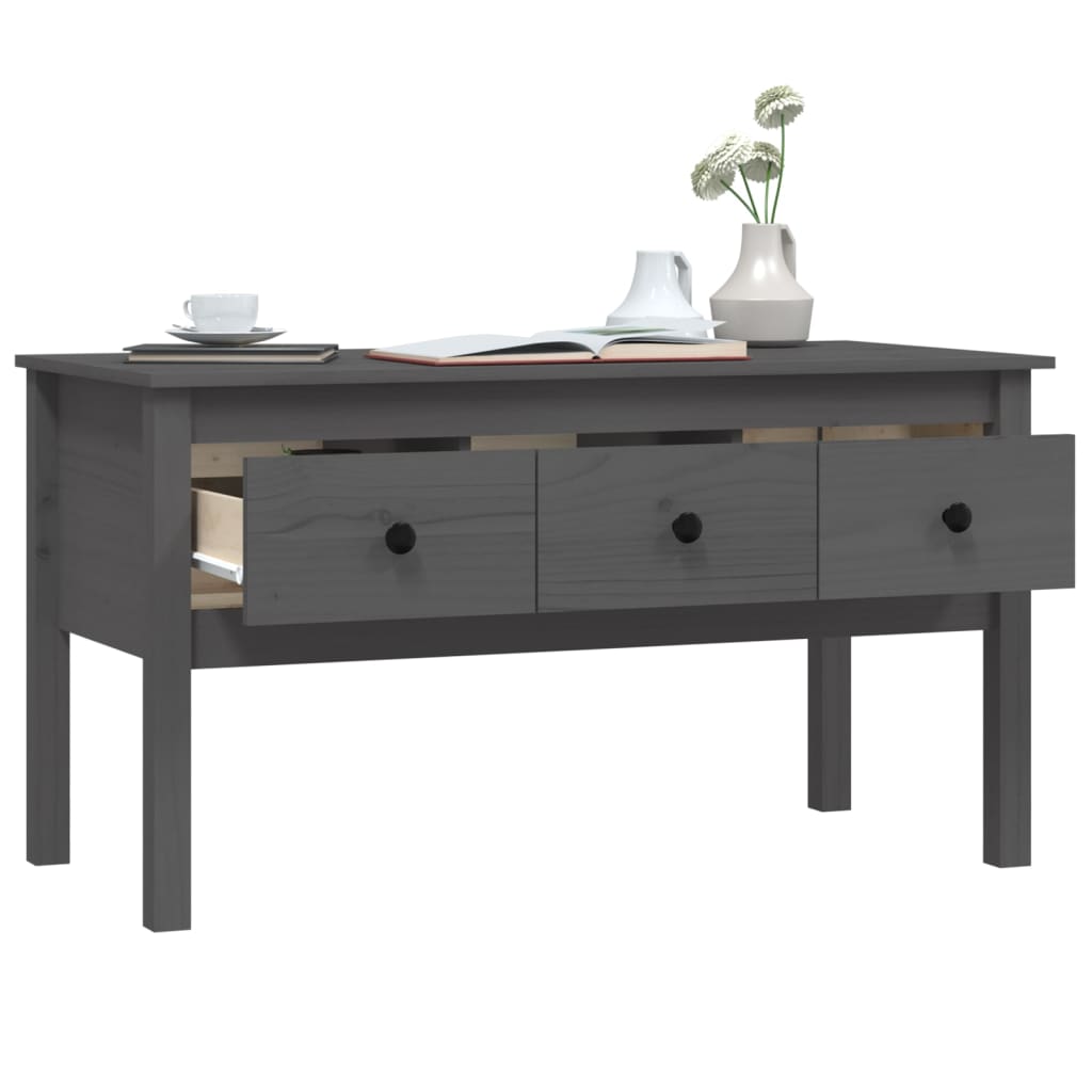 Salontafel 02X49X55 Cm Massief Grenenhout Grijs
