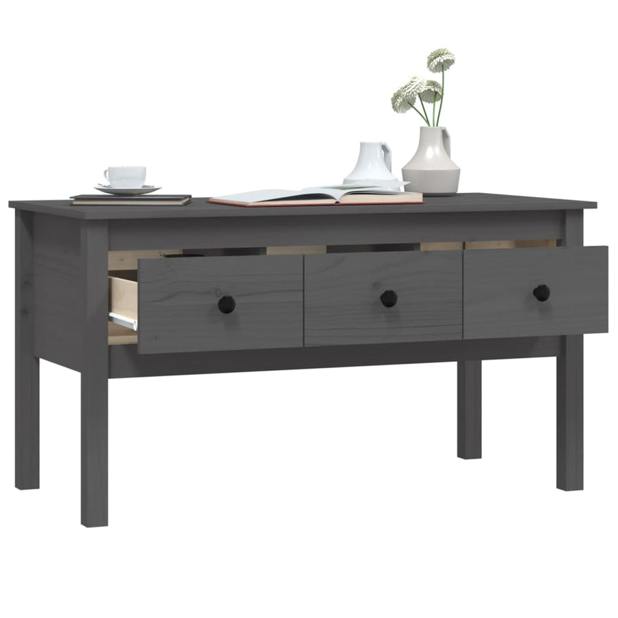 Salontafel 02X49X55 Cm Massief Grenenhout Grijs