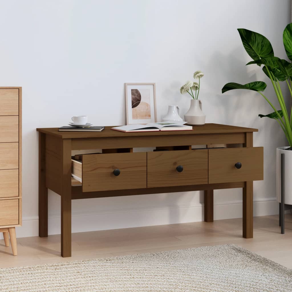Salontafel 102X49X55 Cm Massief Grenenhout Honingbruin