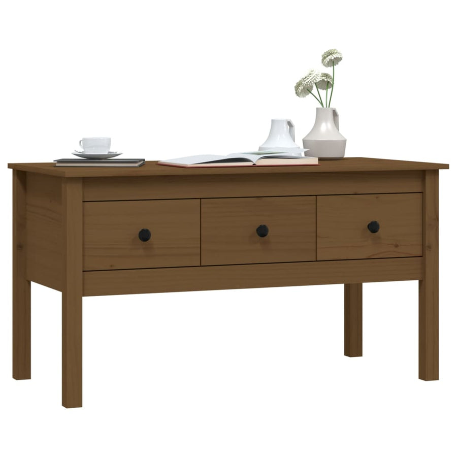 Salontafel 102X49X55 Cm Massief Grenenhout Honingbruin