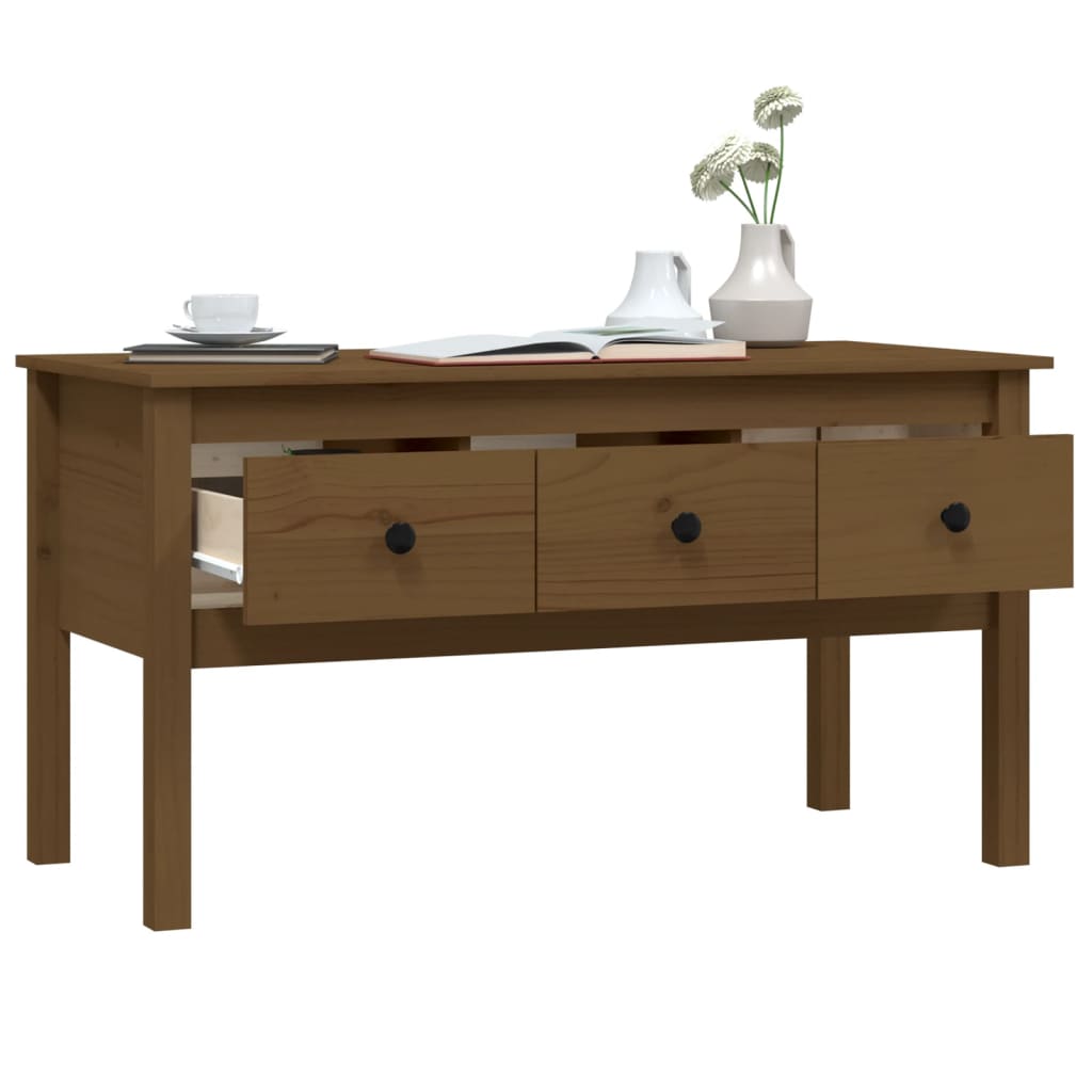 Salontafel 102X49X55 Cm Massief Grenenhout Honingbruin