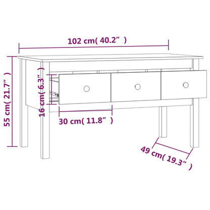 Salontafel 102X49X55 Cm Massief Grenenhout Honingbruin