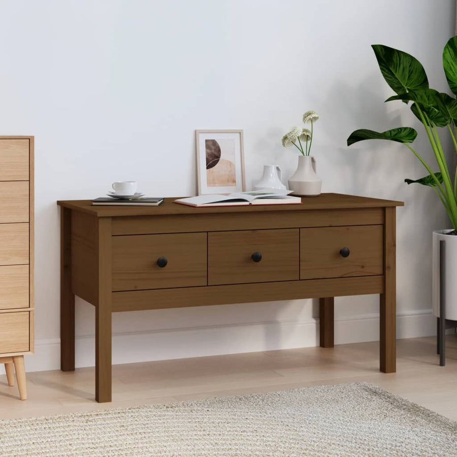 Salontafel 102X49X55 Cm Massief Grenenhout Honingbruin