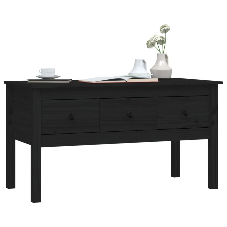 Salontafel 102X49X55 Cm Massief Grenenhout Zwart