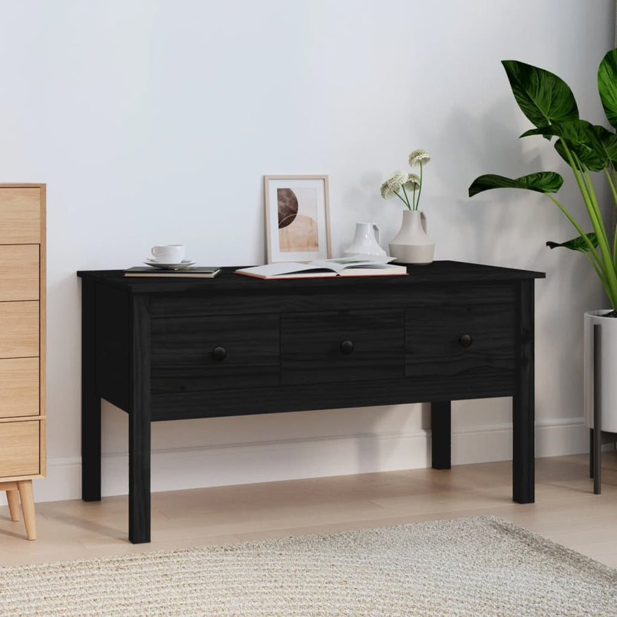 Salontafel 102X49X55 Cm Massief Grenenhout Zwart