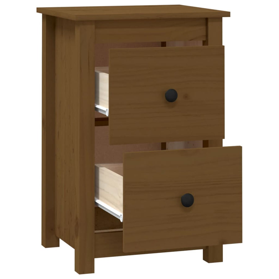Nachtkastje 40X35X61,5 Cm Massief Grenenhout Honingbruin