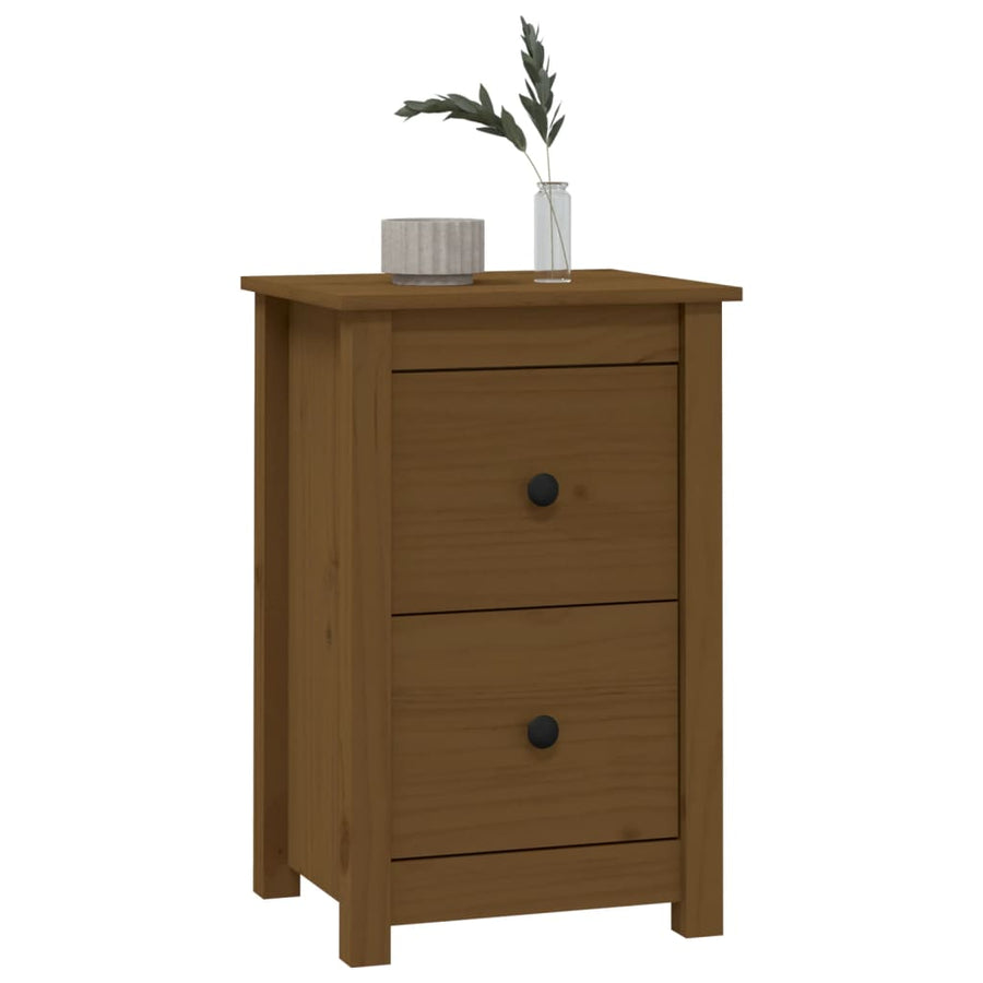 Nachtkastje 40X35X61,5 Cm Massief Grenenhout Honingbruin