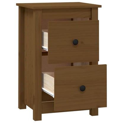 Nachtkastjes 2 St 40X35X61,5 Cm Massief Grenenhout Honingbruin