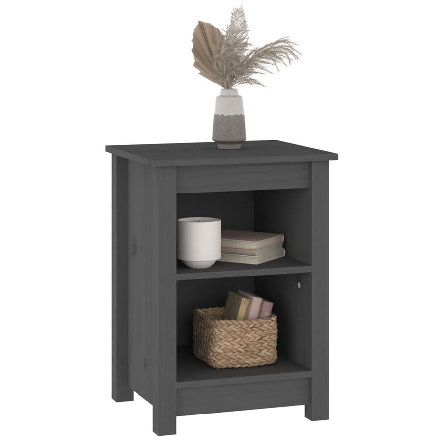 Nachtkastjes 2 St 40X35X55 Cm Massief Grenenhout Grijs