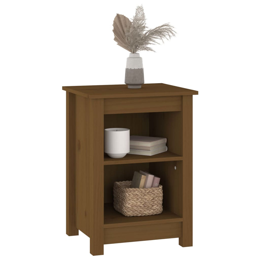 Nachtkastjes 2 St 40X35X55 Cm Massief Grenenhout Honingbruin