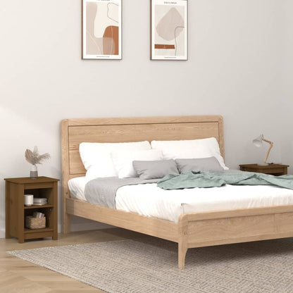 Nachtkastjes 2 St 40X35X55 Cm Massief Grenenhout Honingbruin