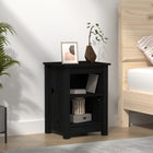 Bedside table 40x35x55 cm solid pine wood black