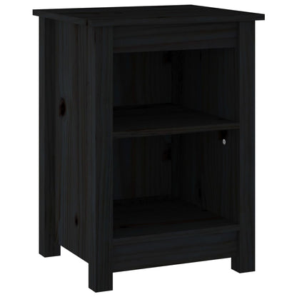 Nachtkastjes 2 St 40X35X55 Cm Massief Grenenhout Zwart