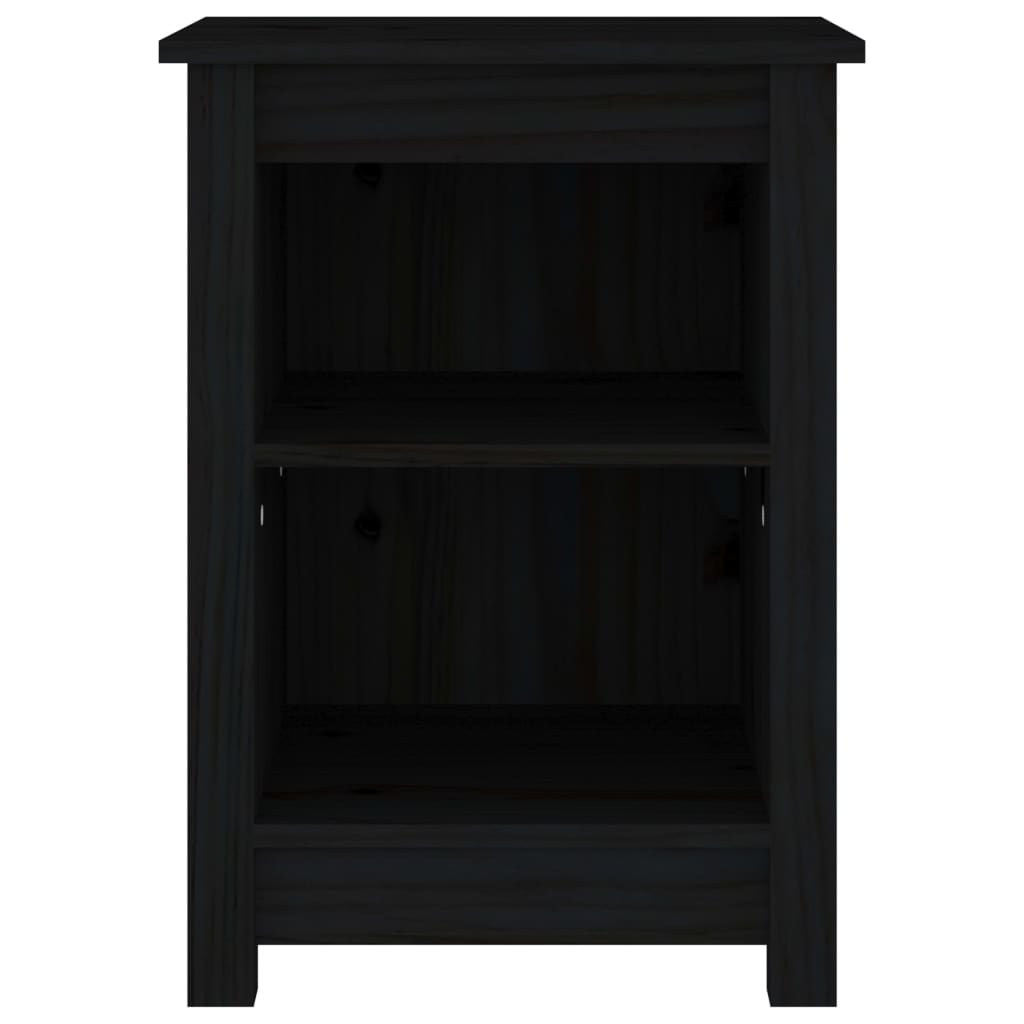 Nachtkastjes 2 St 40X35X55 Cm Massief Grenenhout Zwart