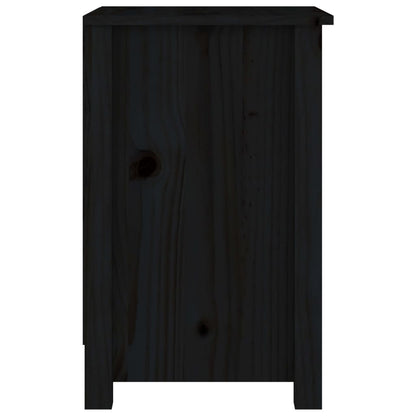 Nachtkastjes 2 St 40X35X55 Cm Massief Grenenhout Zwart