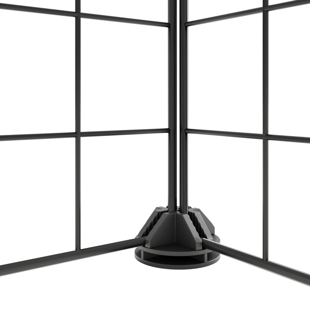 Huisdierenkooi met deur 20 panelen 35x35 cm staal zwart 4.3 cm