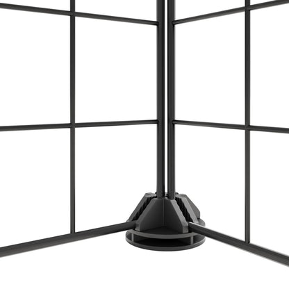 Huisdierenkooi met deur 20 panelen 35x35 cm staal zwart 4.3 cm