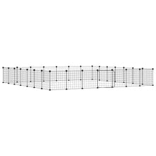 Huisdierenkooi Met Deur 28 Panelen 35X35 Cm Staal Zwart 4.3 cm 28 panelen met deur