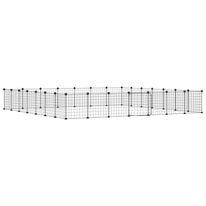 Huisdierenkooi Met Deur 28 Panelen 35X35 Cm Staal Zwart 4.3 cm 28 panelen met deur
