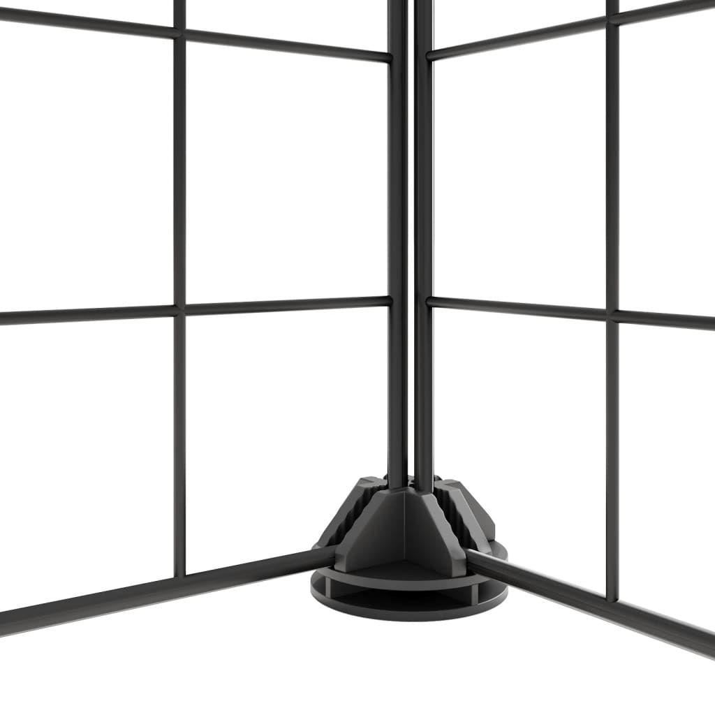 Huisdierenkooi met deur 36 panelen 35x35 cm staal zwart 4.3 cm 36 panelen met deur