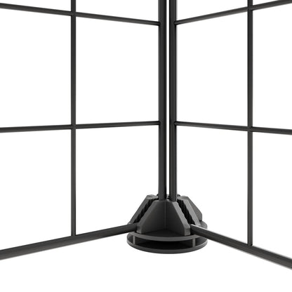 Huisdierenkooi met deur 36 panelen 35x35 cm staal zwart 4.3 cm 36 panelen met deur