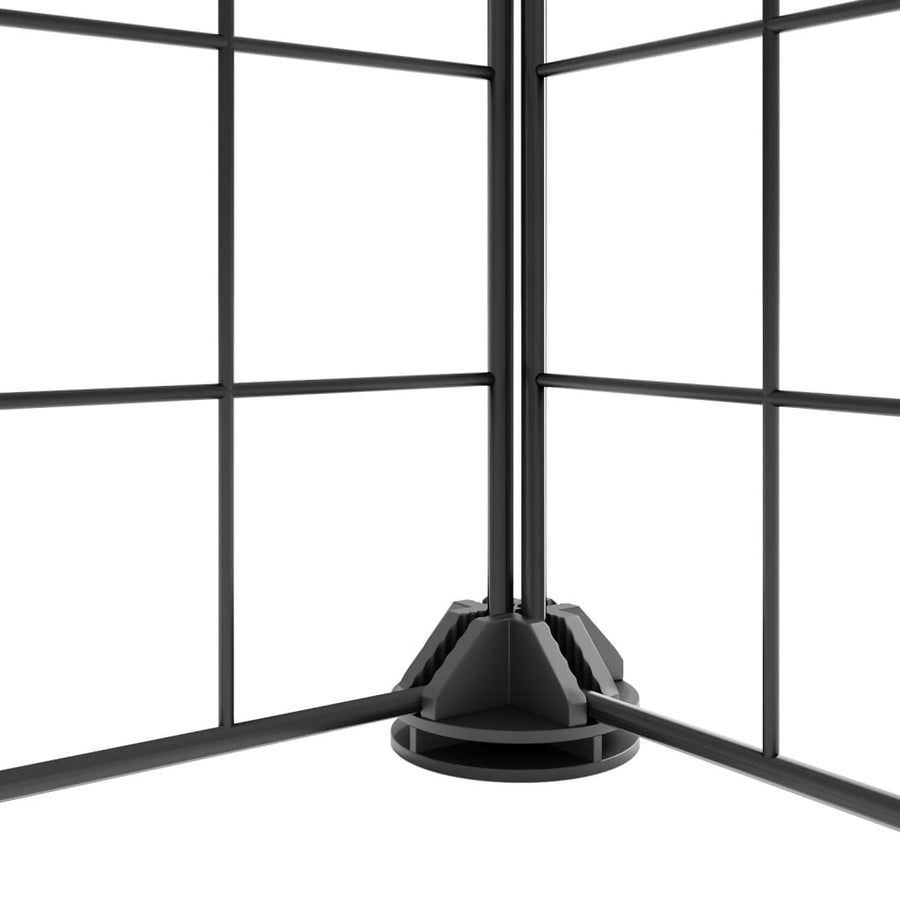 Huisdierenkooi met deur 36 panelen 35x35 cm staal zwart 4.3 cm 36 panelen met deur