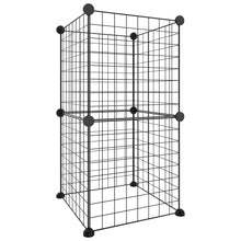Huisdierenkooi Met 8 Panelen 35X35 Cm Staal Zwart 4.3 cm 8 panelen zonder deur