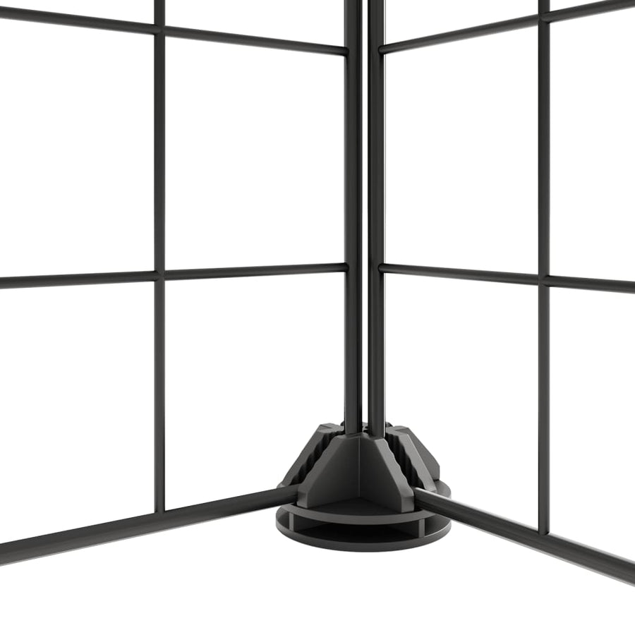 Huisdierenkooi met deur 36 panelen 35x35 cm staal zwart 4.3 cm