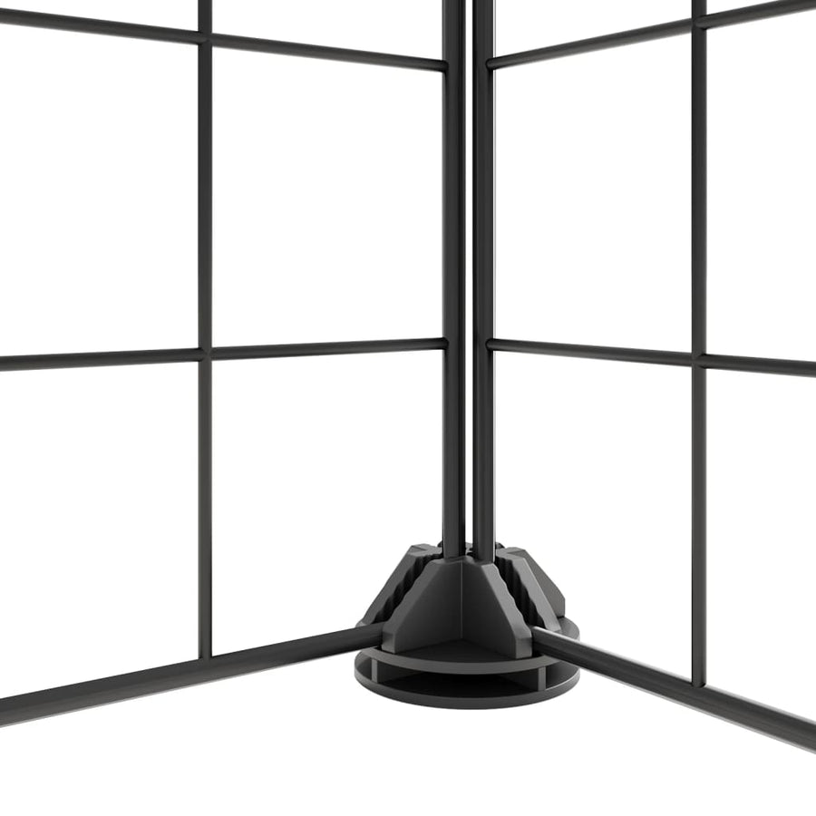 Huisdierenkooi met deur 52 panelen 35x35 cm staal zwart 4.3 cm 52 panelen met deur