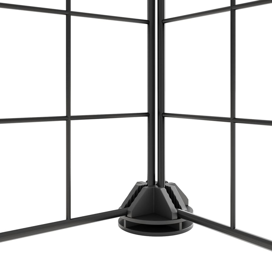 Huisdierenkooi met deur 60 panelen 35x35 cm staal zwart 4.3 cm 60 panelen met deur