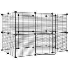 Huisdierenkooi Met Deur 20 Panelen 35X35 Cm Staal Zwart 1.5 cm 20 panelen met deur