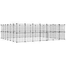 Huisdierenkooi met deur 52 panelen 35x35 cm staal zwart 1.5 cm