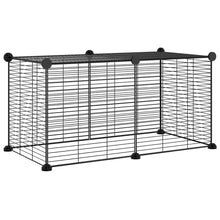 Huisdierenkooi Met 8 Panelen 35X35 Cm Staal Zwart 1.5 cm 8 panelen zonder deur
