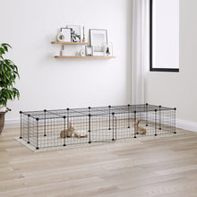 Huisdierenkooi Met Deur 28 Panelen 35X35 Cm Staal Zwart 4.3 cm 28 panelen met deur