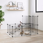 Pet Cage with Door 20 Panels 35x35 cm Steel Black
