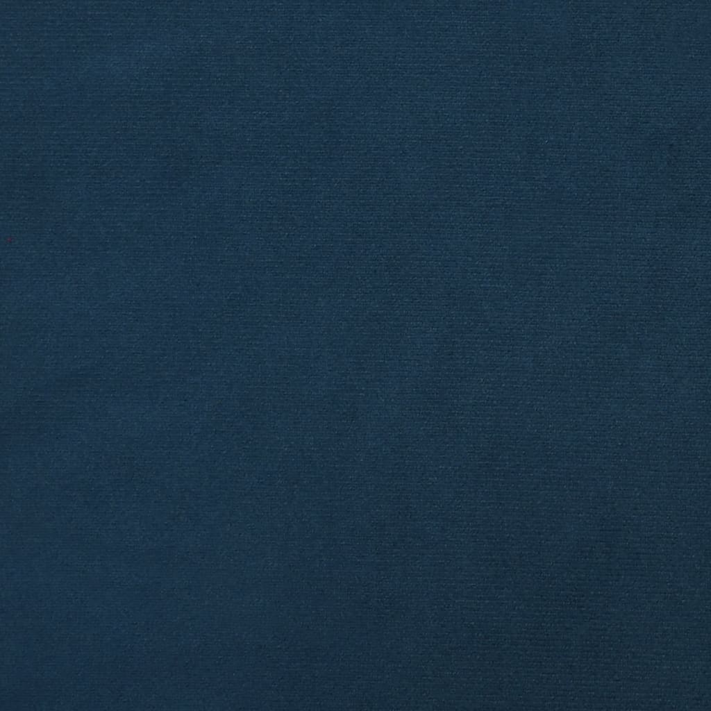 Schommelstoel Met Houten Poten En Voetenbank Fluweel Blauw Met voetensteun