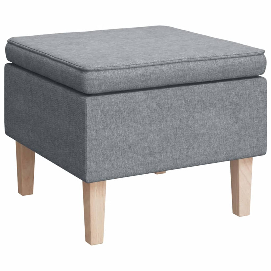 Fauteuil Met Schommelpoten En Voetenbank Stof Lichtgrijs Met voetensteun