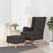 Fauteuil met schommelpoten en voetenbank donkergrijs