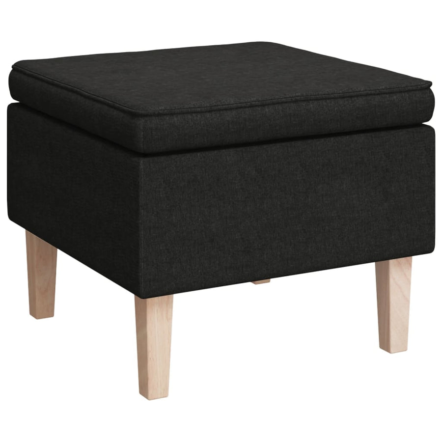 Fauteuil Met Schommelpoten En Voetenbank Stof Zwart