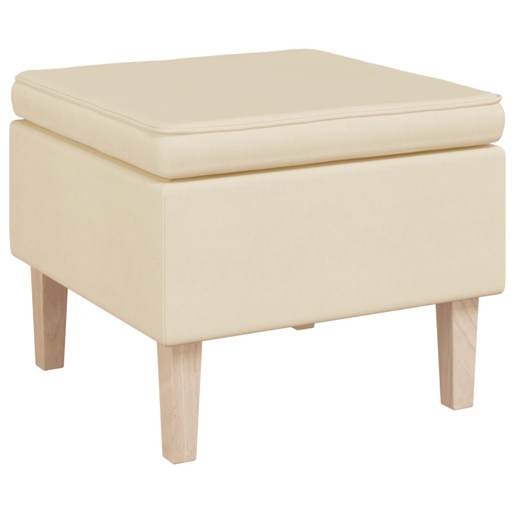 Fauteuil Met Schommelpoten En Voetenbank Stof Kleurig Crème Met voetensteun
